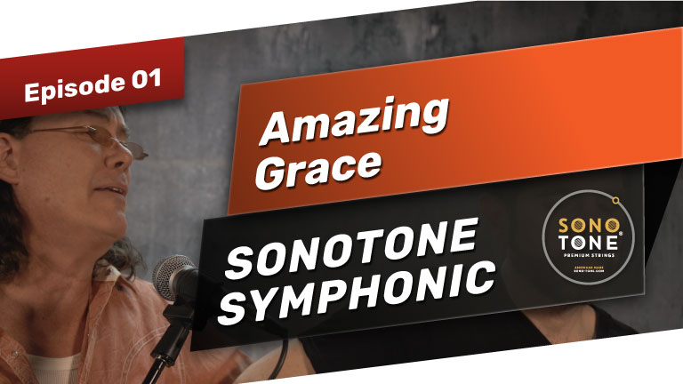 SonoTone guitar performance of Amazing Grace demonstrating tone and articulation with vocal and acoustic guitar.