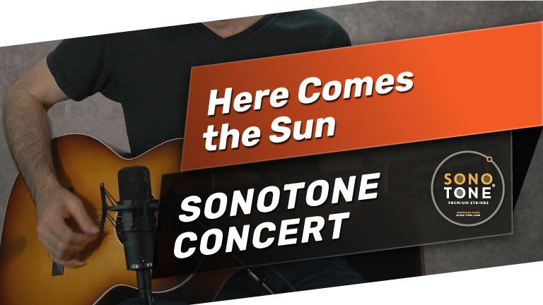 SonoTone guitar performance of Here Comes the Sun demonstrating clean tone and melodic articulation.