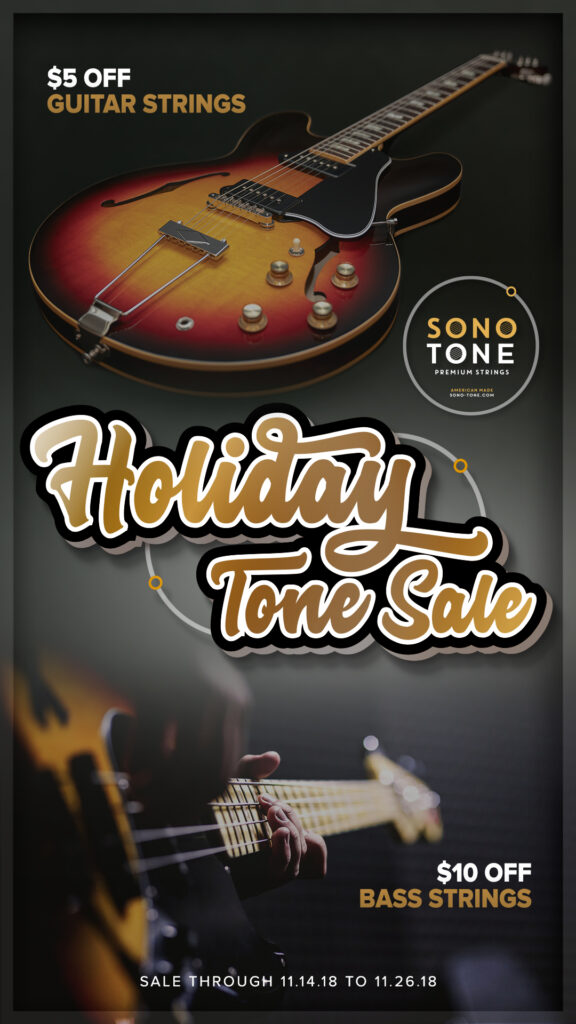 Vertical story version of the SonoTone holiday 2018 sale post.
