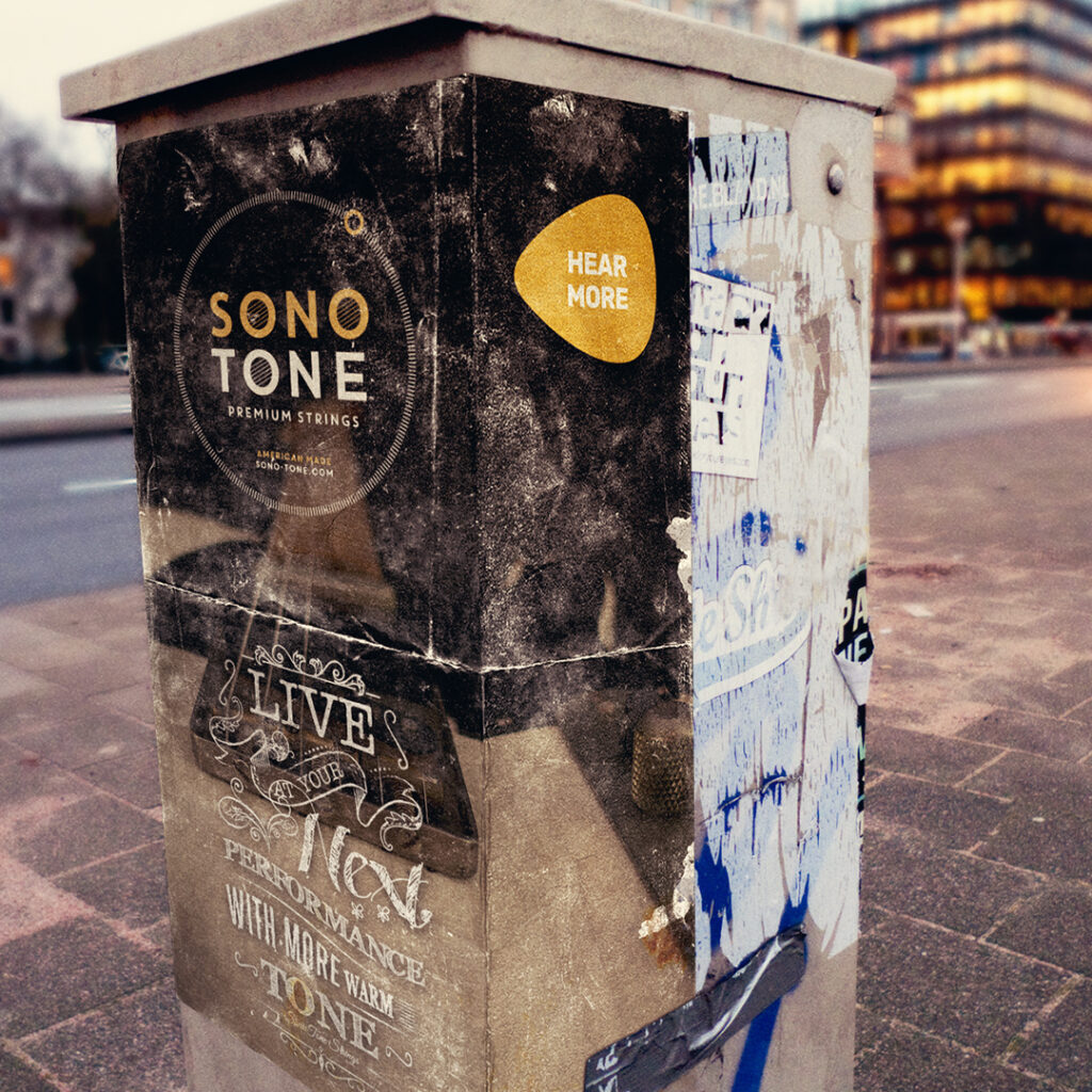 Square SonoTone poster-style daily post in the warm vintage brand look.