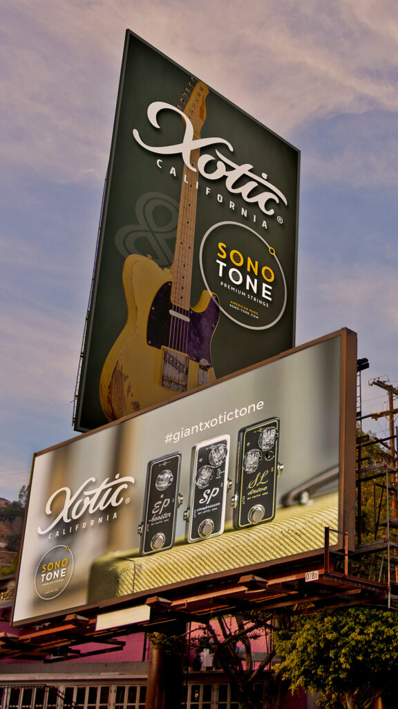 Vertical story graphic for the SonoTone and Xotic partnership.
