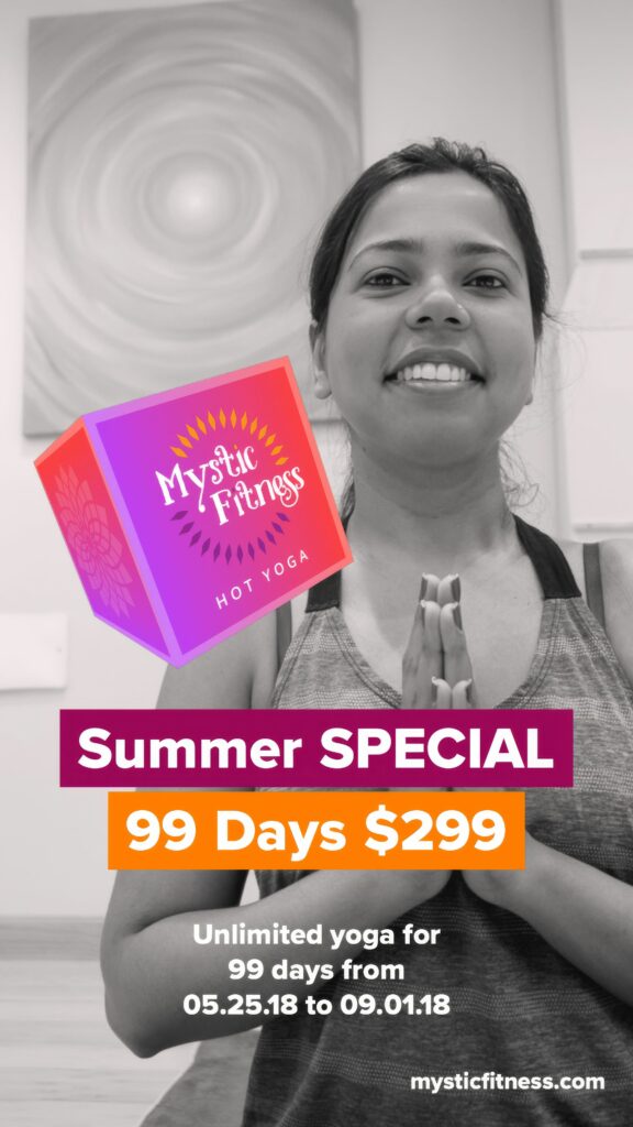 Vertical black-and-white Story ad, upper-body portrait of a smiling student, headlined Summer Special, 99 days for $299.