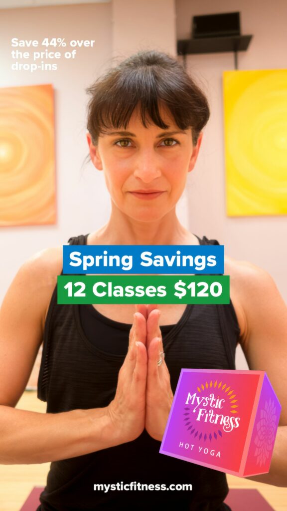 Vertical color Story ad, close-up of a student with hands in prayer at the chest, in vibrant orange-magenta brand accents, for the Spring Savings promotion.