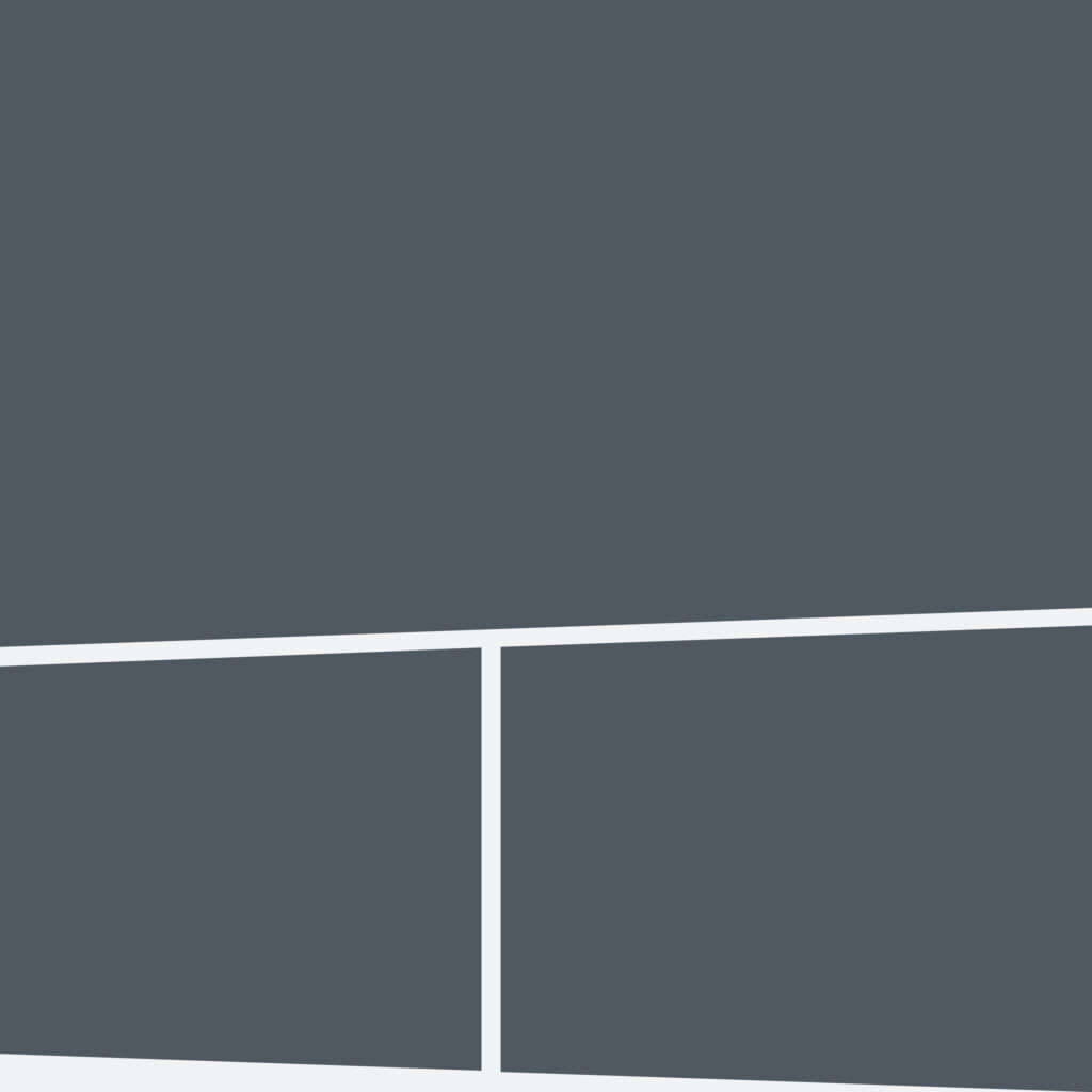 Slate panels with angled white gutters rendered as live CSS shapes, the comic geometry built directly in the stylesheet.